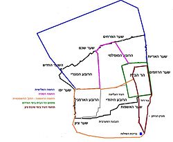 Eyal Meron's map of Jerusalem fortifications at the end of the Second Temple period
